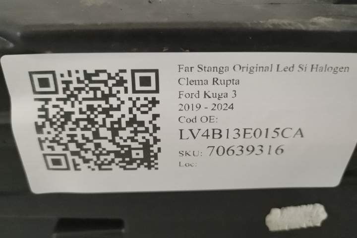 Ляв фар Оригинален Led и Халоген Счупена щипка Форд Куга 3 / Ford Kuga
