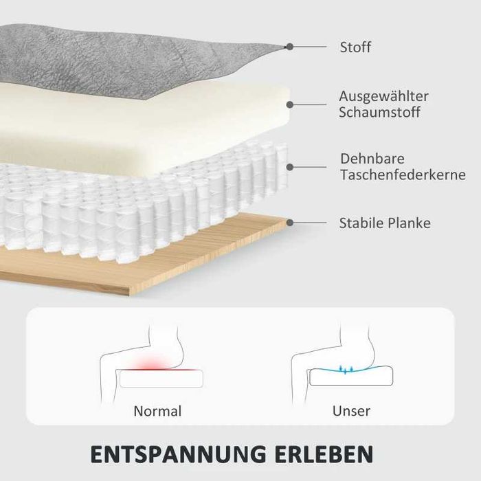 HOMCOM Двоен фотьойл, регулируема двойна облегалка и поставка за крака