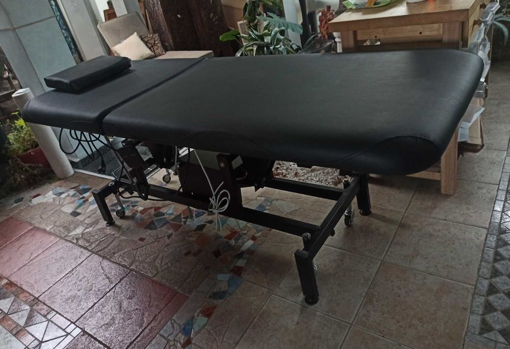 Електрическа кушетка Mary (1 мотор) 187 х 73 x 68/90 см - бяла/черна