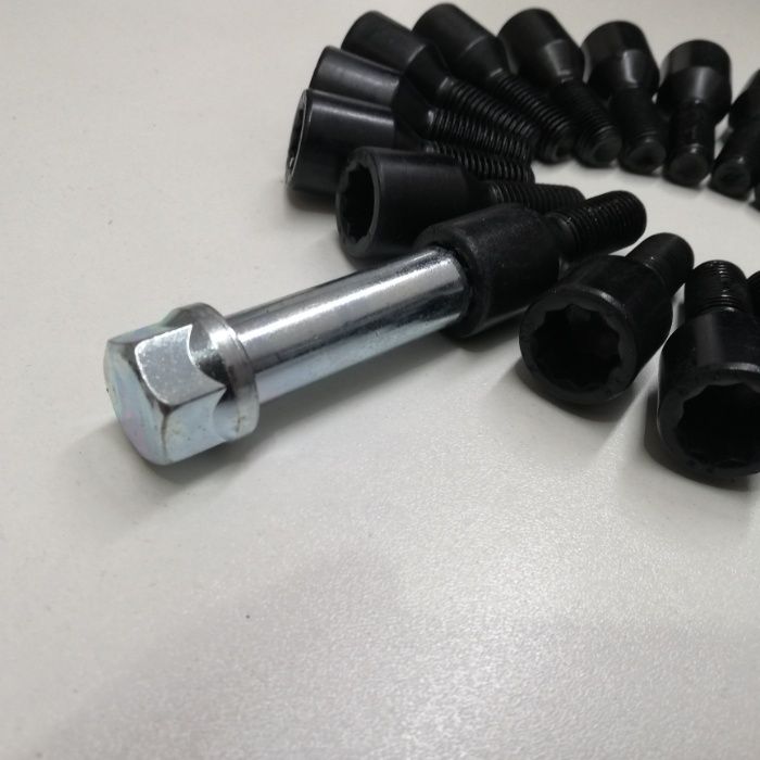 SET 20 PREZOANE STEA/imbus M12X1.5X26mm + CHEIE - black/silver