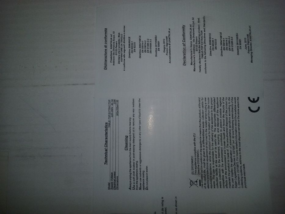 Aspirator pentru manichiura (Made in Italy) + 8 saci rezerva