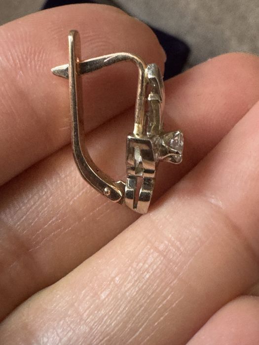 Серьги золото 583 СССР с бриллиантами