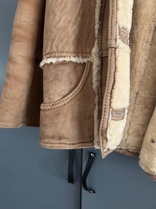 Кожухче от агнешка кожа бежово  S