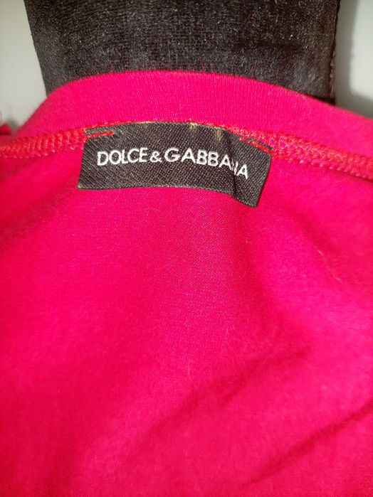 Tricou roșu cu pisică Dolce & Gabbana
