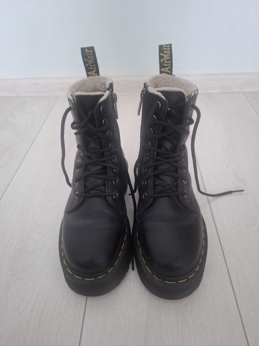 Ghete Dr. Martens îmblănite – piele naturală