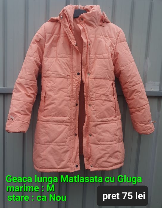 Geaca lunga matlasata