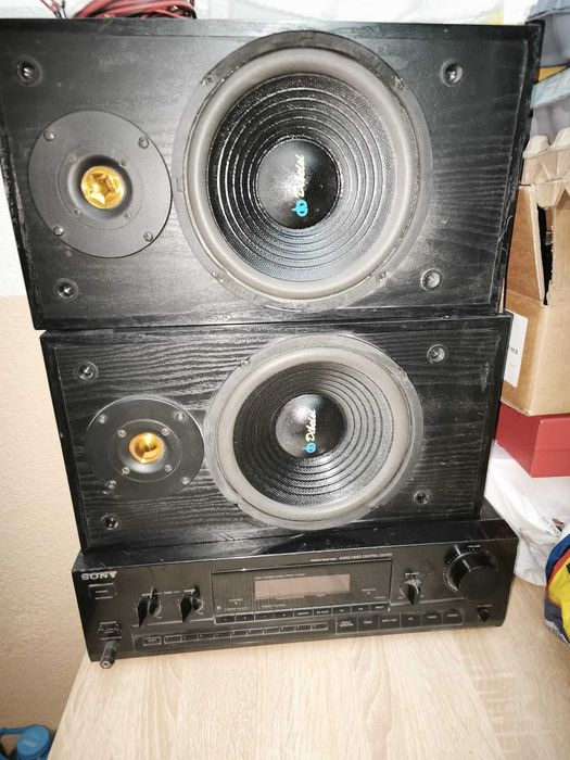 Sistem audio: Amplificator Sony STR-GX390 cu telecomandă + Boxe I.Q Mini Lady S 110