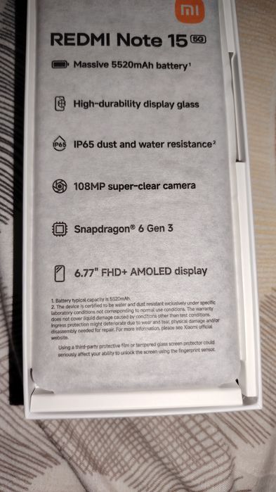 Redmi note 15 5g Nou 780 roni  Garantie 2 ani  8 cu 256 giga