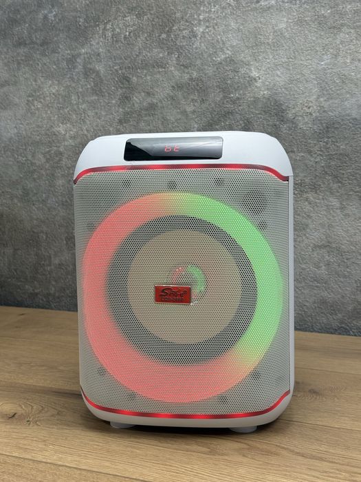 Портативная Bluetooth колонка 40Вт с 2 микрофонами, караоке, LED