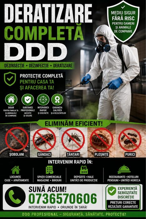 Deratizare completă ddd – protecție eficientă împotriva dăunătorilor!