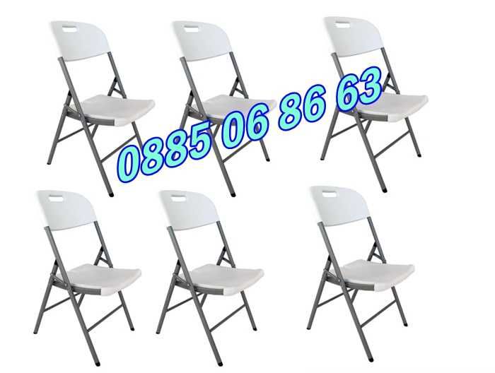 Комплект Сгъваема маса за кетъринг 180/74 см с 6 бр. сгъваеми столове