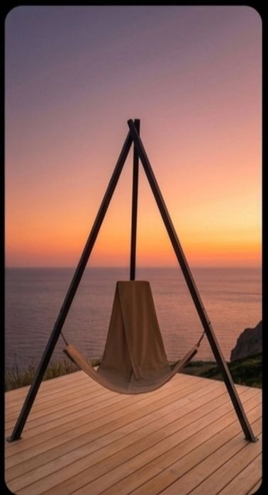 Scaun suspendat hamac tip trepied design modern interior exterior  aer