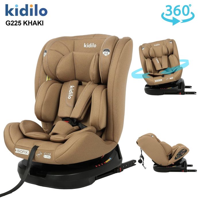 Детское автокресло  Kidilo Isofix вращением 360 градусов с 0 до 12 лет