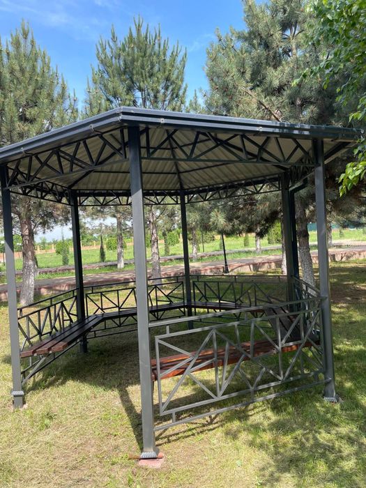 Металлические беседки и навес besedka naves matal konstruksiya