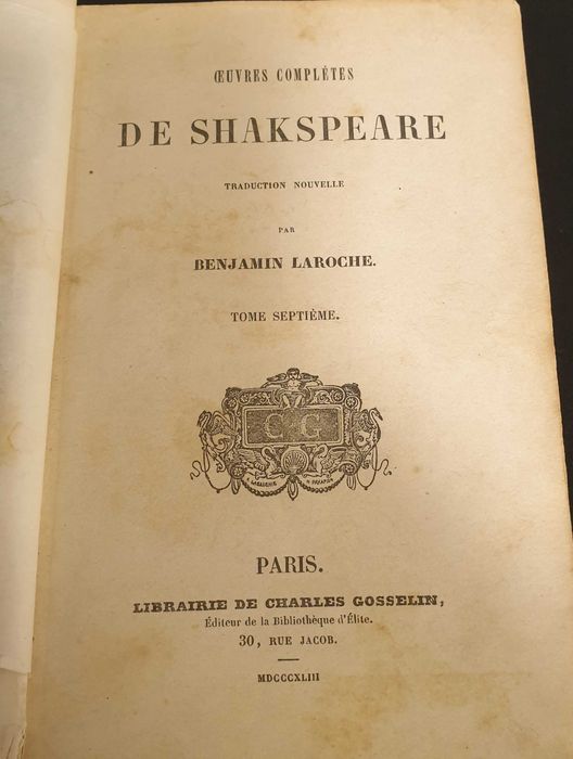 Opere de Shakespeare - carte an apariție 1843