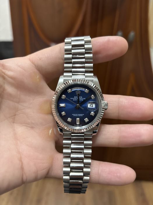 Мужские часы с синим циферблатом и индексами — Премиум качество