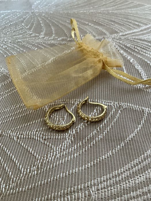 Позлатени  дамски обеци