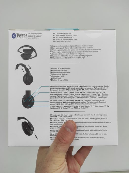 Casti fara fir over ear pliabile Qilive Q.1120, Bluetooth 5.3, negru