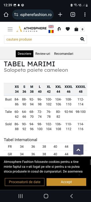 Salopeta paiete reversibile dama