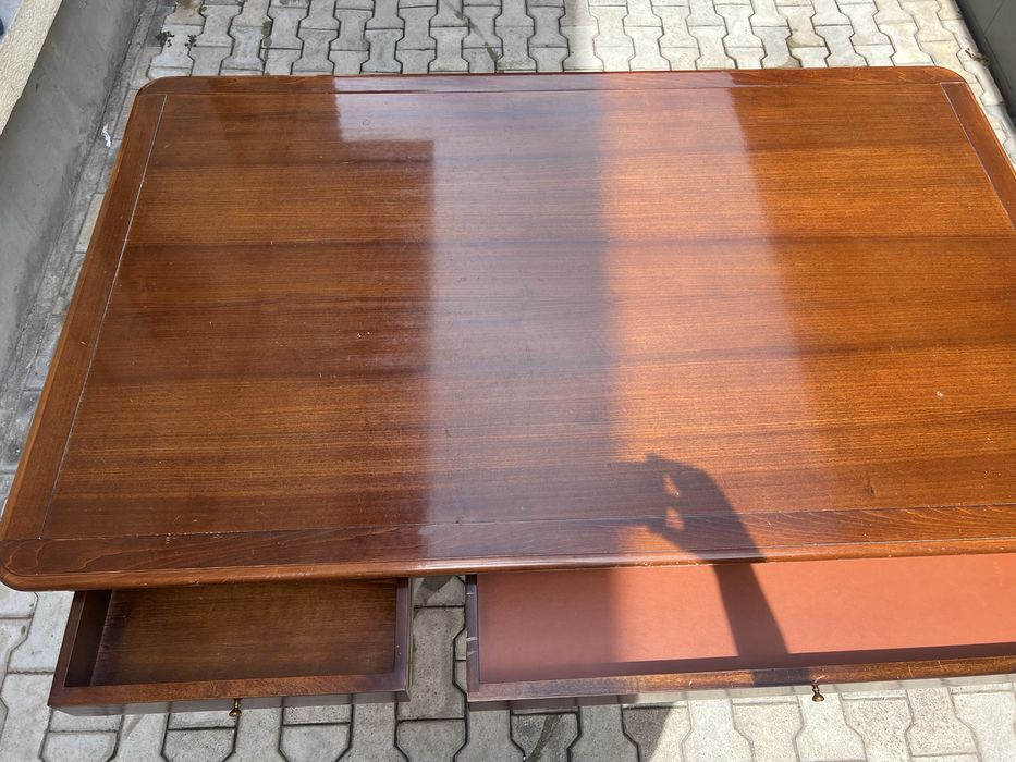 Masă din lemn, stil clasic, cu 2 sertare