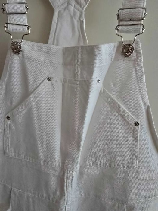 Нов гащеризон Mango Khris Dungarees White Regular Fit