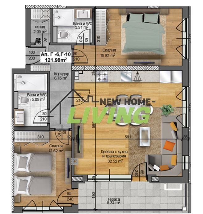 Продава се Тристаен апартамент в Пловдив, Беломорски - 122 кв.м за 1500 €/кв.м - Снимка #2