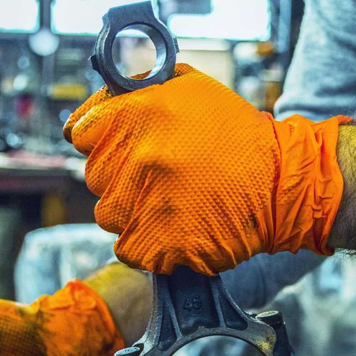 Дебели и плътни АВТОСЕРВИЗНИ нитрилни ръкавици ДИАМАНТЕНА ТЕКСТУРА