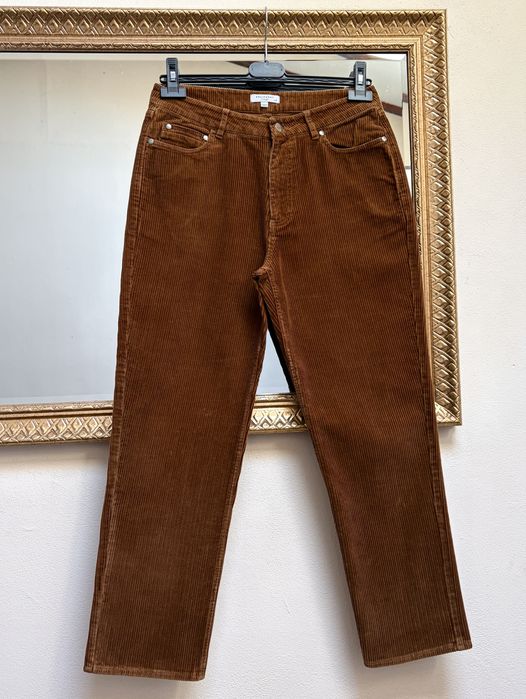 Equipment, premium, pantaloni catifea reiată, maro castaniu, cașmir