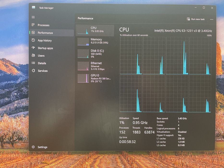 PC Gaming RX580 8GB,1T SSD,32GB RAM