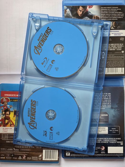 3D blu-ray films Филми на блурей Отмъстителите 2D+3D, Пиратите! и др.