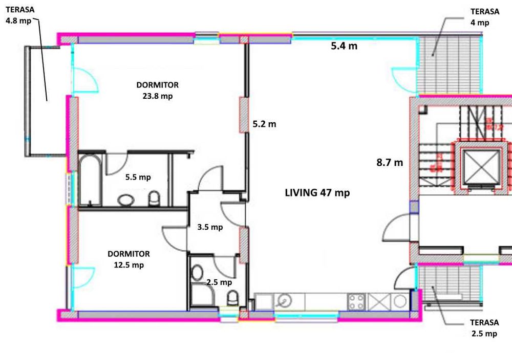 Inchiriez apartament 3 camere 96mp utili Salubritatii 49, Aviatiei/Baneasa