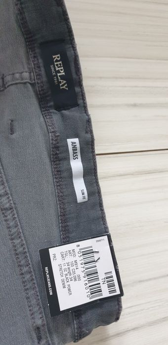 Replay Milano Anbass  Stretch Slim Fit 34/34 НОВО ОРИГИНАЛ Мъжки Дънки