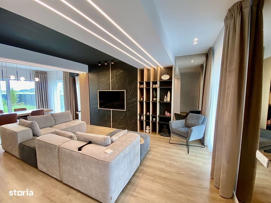 Vila noua cu bucatarie, cartier premium, padure, lac, centru Corbeanca