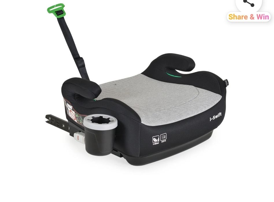 Înălțător auto cu  ISOFIX Cangaroo Swift i-Size, 125-150 cm sau 22-36 kg, omologat R129, Gri