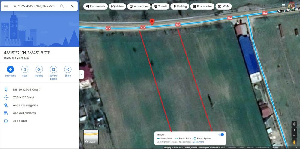 Teren  Onești ieșire spre Târgu Ocna