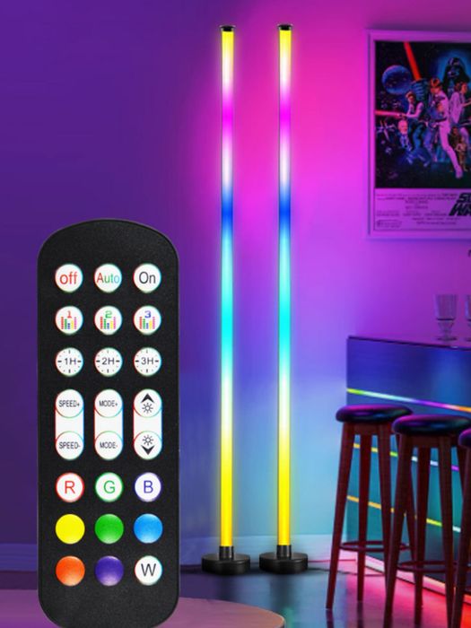 RGB напольная лампа, управление через пульт. 1.5метра