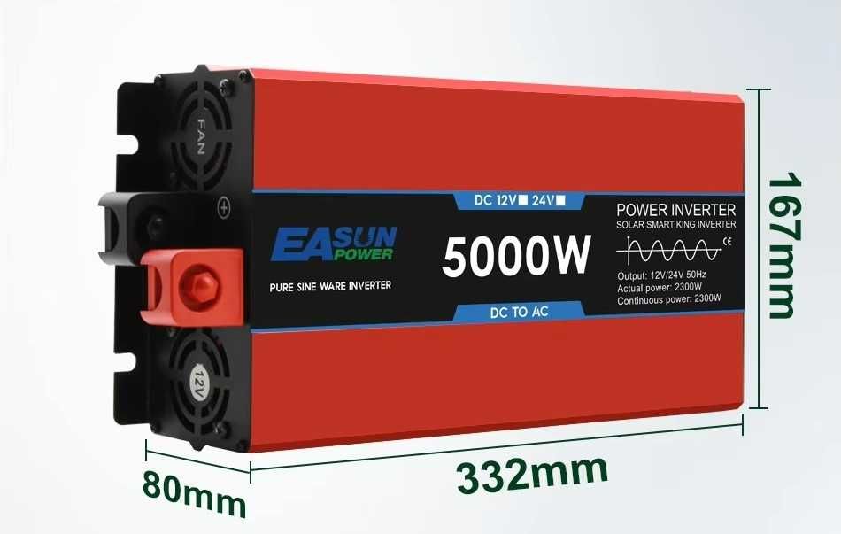 Invertor EASUN, 24V,12V 4000W, 5000W, 8000W , sinus pur, Model Nou!