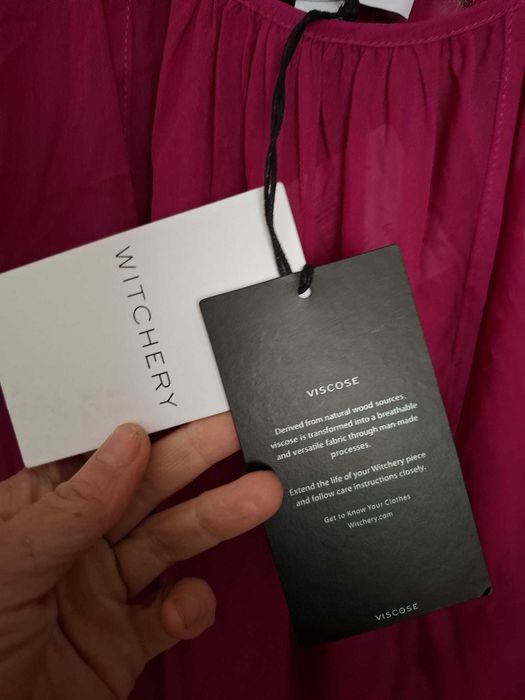 Bluza dama noua, cu eticheta, de vara, din 100% vascoza, culoare fucsia, brand Witchery