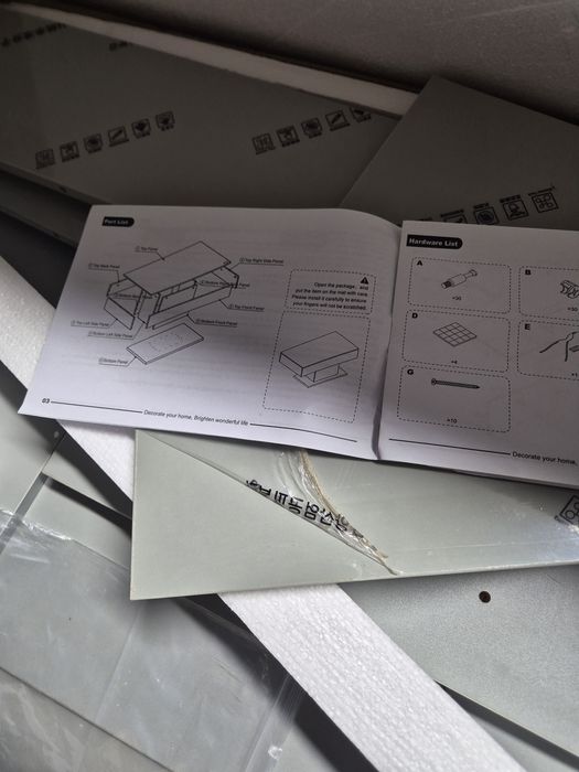 Промо! Сива Гланцова Холна маса с LED.  осветление