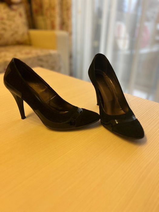 Pantofi negri 38, toc 10 cm