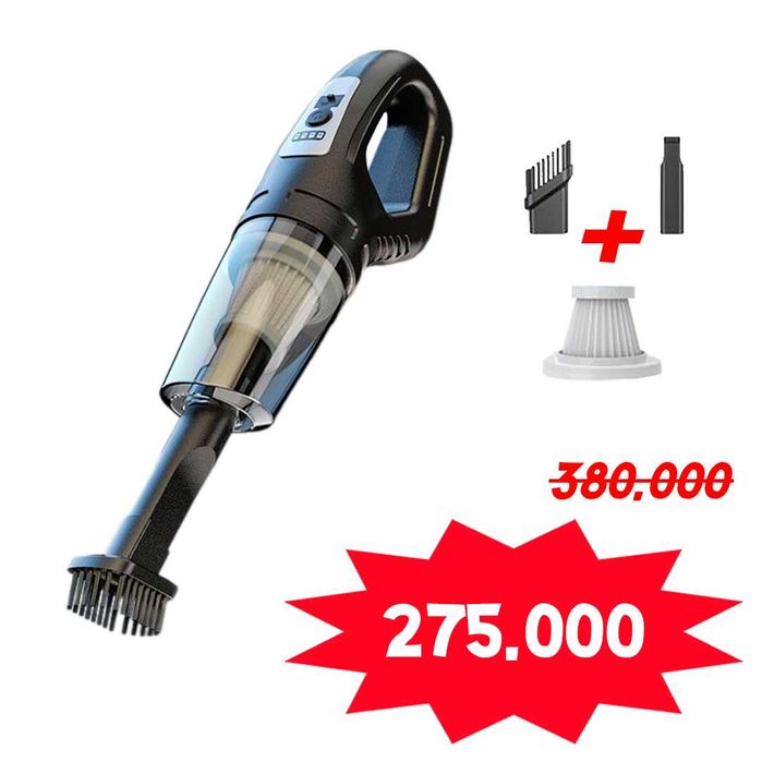 Мощный автопылесос 200W (Бесщеточный мотор) + запасной фильтр