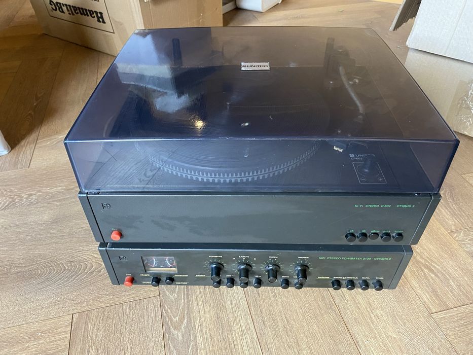 Български Hi-Fi комплект „Студио 2“ – Усилвател 2х35W и Грамофон Unitra G-602