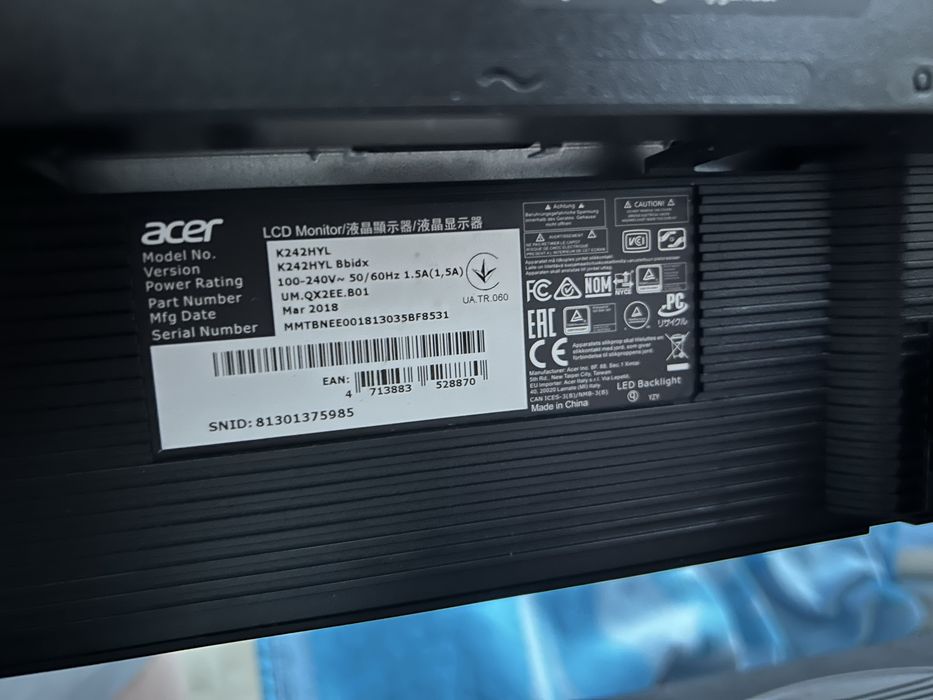 Монитор Acer K242HYL 24" IPS Full HD