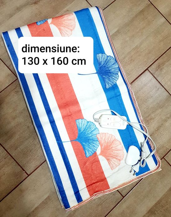 Patura electrica 50 W 150 x 70 cm 2 trepte de incalzire telecomanda