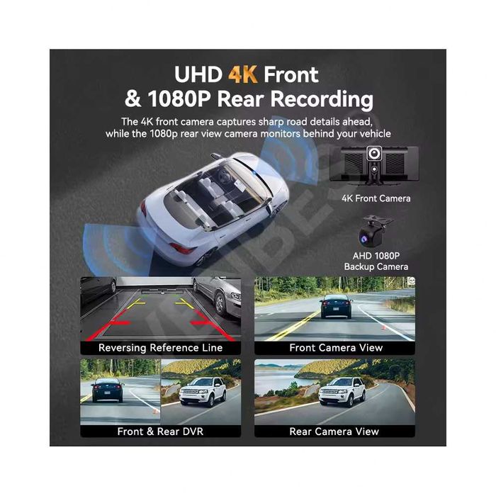 10.26" Преносима Мултимедия 2в1 с Видеорегистратор CarPlay AndroidAuto