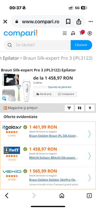 Epilator Braun IPL Silk-Expert Pro 3 PL3122 sigilat !