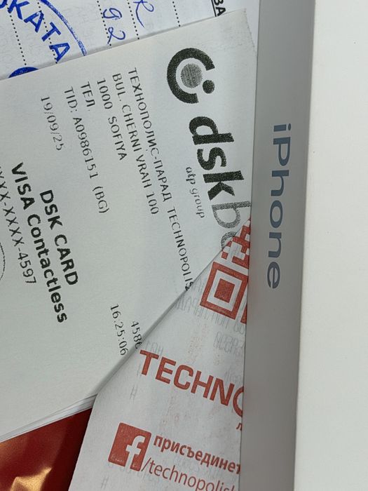 КАТО НОВ 256GB iPhone 17 Air 5G Гаранция Technopolis 2027г. Blue