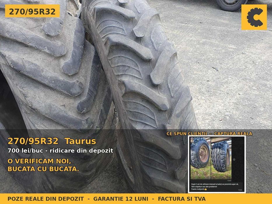 ANVELOPE 270/95R32 11.2R32 270 95 R32 Taurus Cauciucuri Tractor Prasit Rand Ingust Porumb Floarea Soarelui Vie Livada SH Garantie 12 Luni Factura TVA