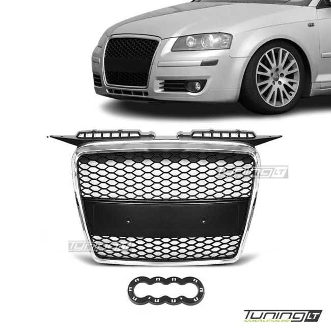 Решетка Ауди А3 8П пчелна пита S LINE черна хром Audi A3 8P 04-08