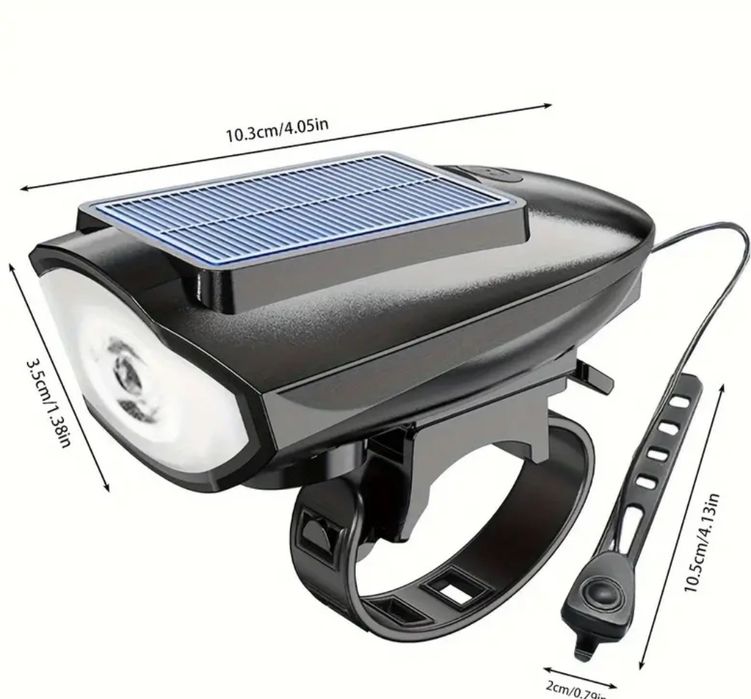 Презареждащи слънчеви лед фарове за велосипеди с звукови ефекти